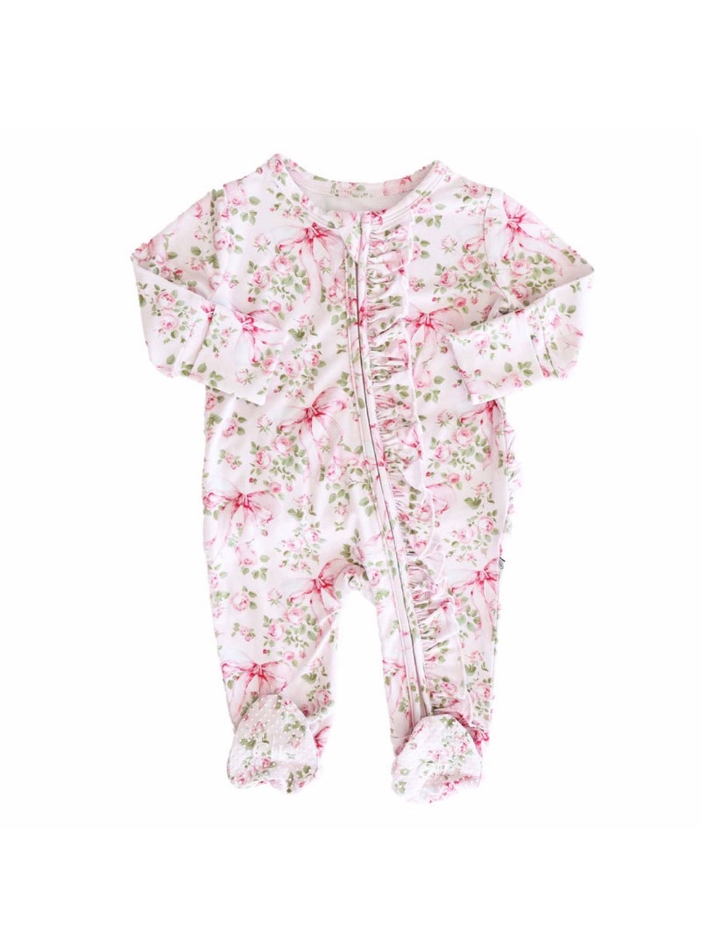 Caden Lane bows in bloom Ruffle Footie